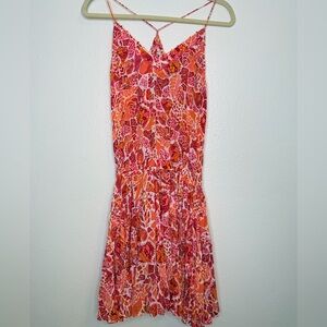 NWT POUPETTE St. BARTH ✨ ‘Laurie Beaded Abstract Print Mini Dress’ size Large